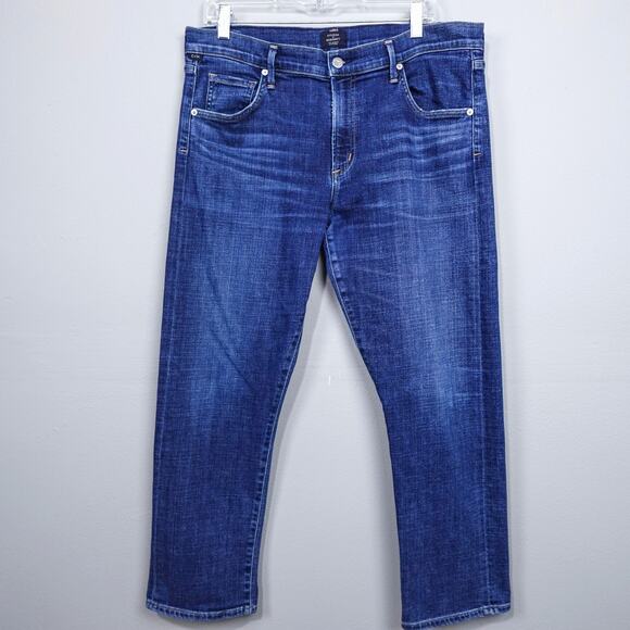 Citizens of Humanity Emerson Slim Boyfriend Jeans Sz 32 Crusade Wash Blue Denim - Picture 2 of 16